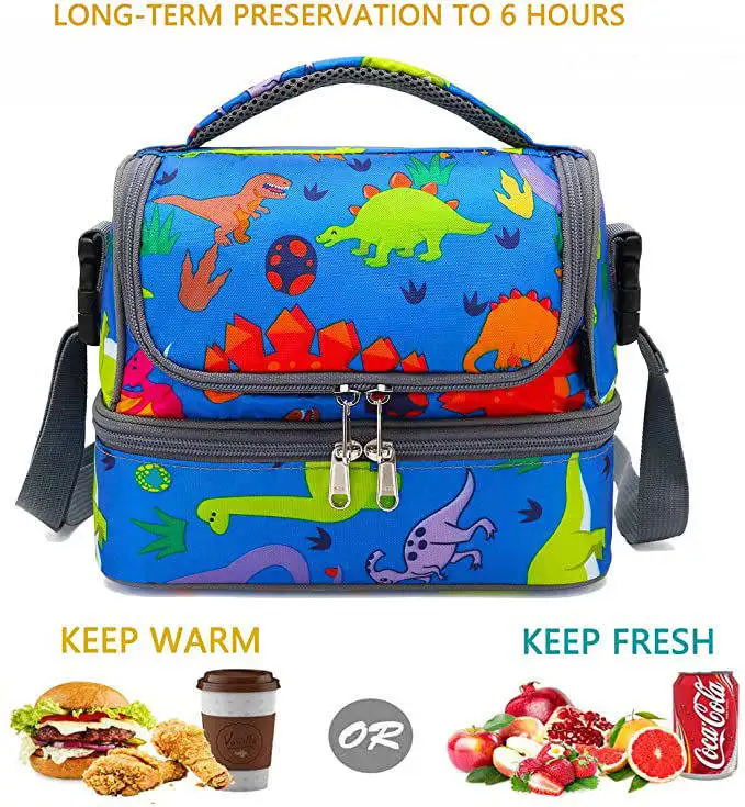 Customized Oxford Tote Cooler Bags for Children Thermal Insulated Lunchbags for Office Worker Portable Refrigerate Lunch Bags