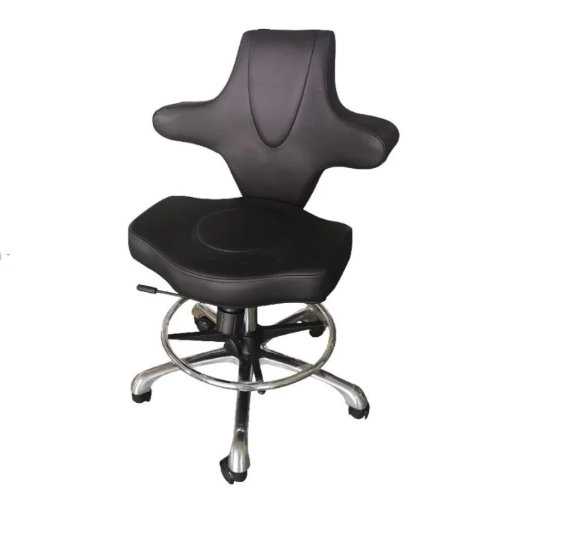 PU Chrome Steel Frame Revolving Adjustable hospital doctor Chair stool With Backrest