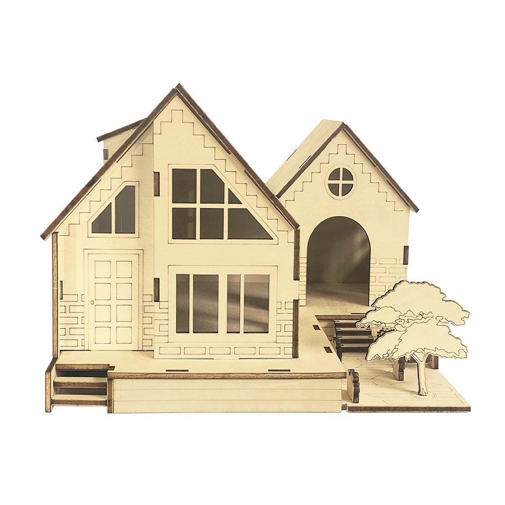 Wooden Handicraft Toys Assembly Garden Villa Souvenir Model 3d Wood Puzzle Set diy  Kids Jigsaw House Toys