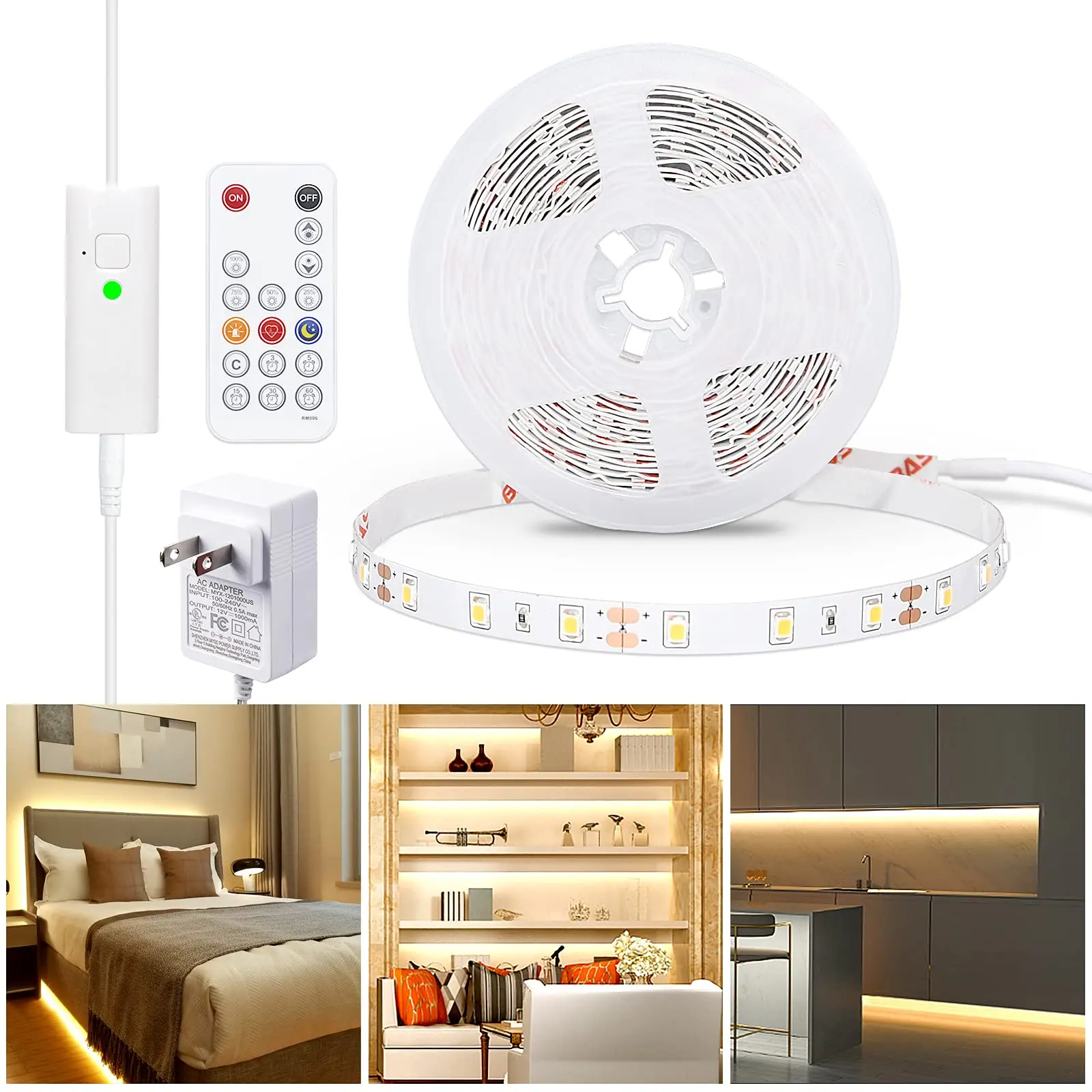 12V Led Staircase Light Strip Motion Sensor 1m 2m 3m Backlight Closet Kitchen 2835