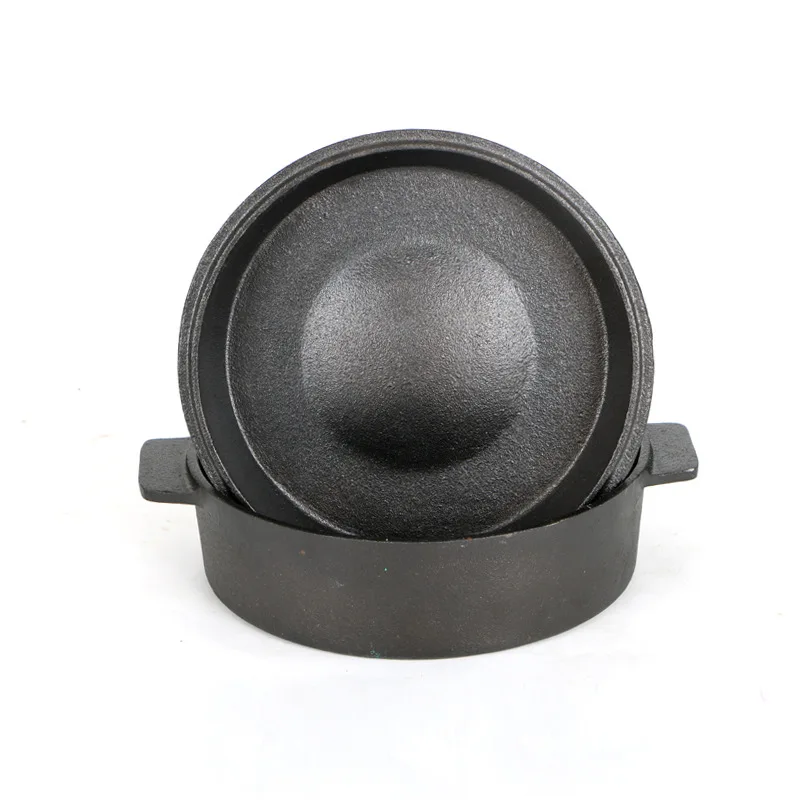 SJP071 Manufacturers Wholesale Cast Iron Oil Seasoned Deep Soup Stove Kitchen Big Cooking Pot