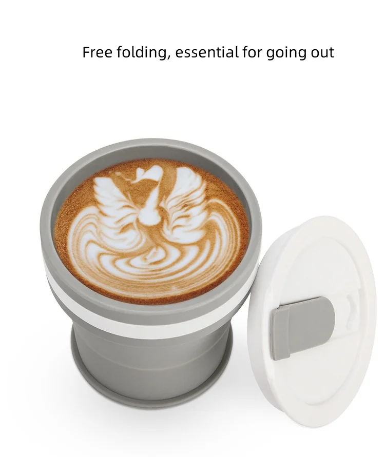 Customizable food grade silicone water cup portable heat-resistant and heat-resistant outdoor water cup