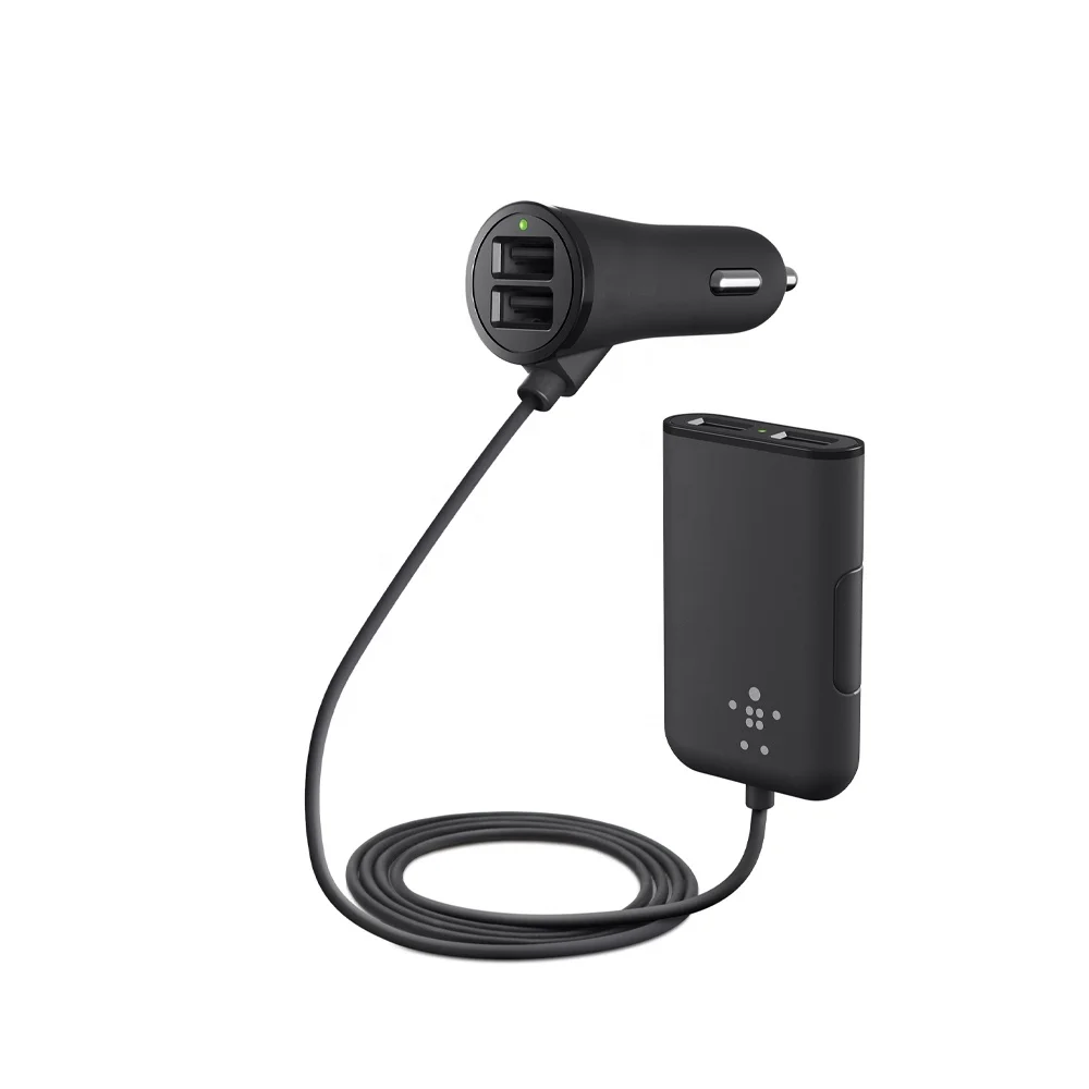 Высококачественное зарядное устройство для пассажирского автомобиля на заднем сиденье телефона с 4 USB-портами 1 8 м 36 Вт