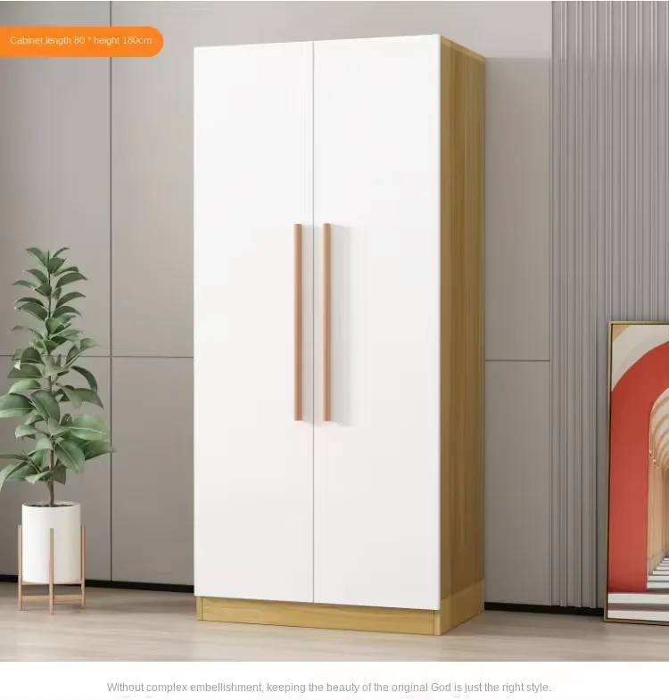 White Simple Modern Wardrobe Wooden Family Bedroom Small Three-Door Wardrobe