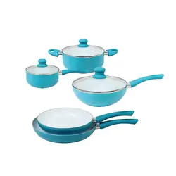 Household kitchen five-color non stick pot copper pot cooker set