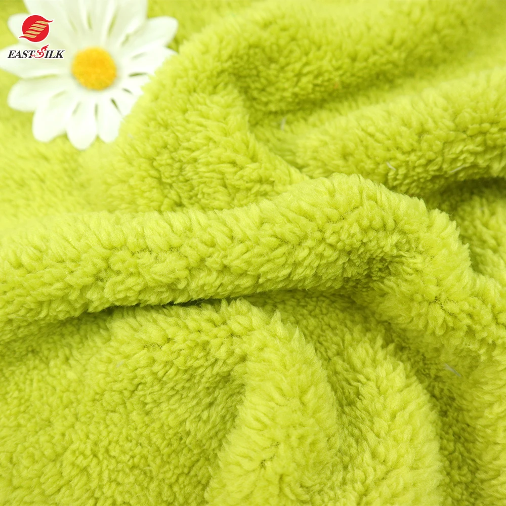 Manufacture Polyester Super double side recycled Sherpa Fleece Fabric for Blanket/Bedding/Clothes