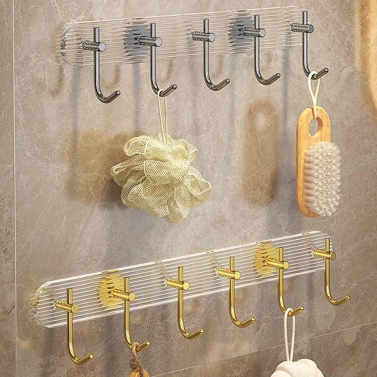 Factory wholesale custom acceptable damage free single hanging hook silver gold transparent wall mounted nail free coat hooks