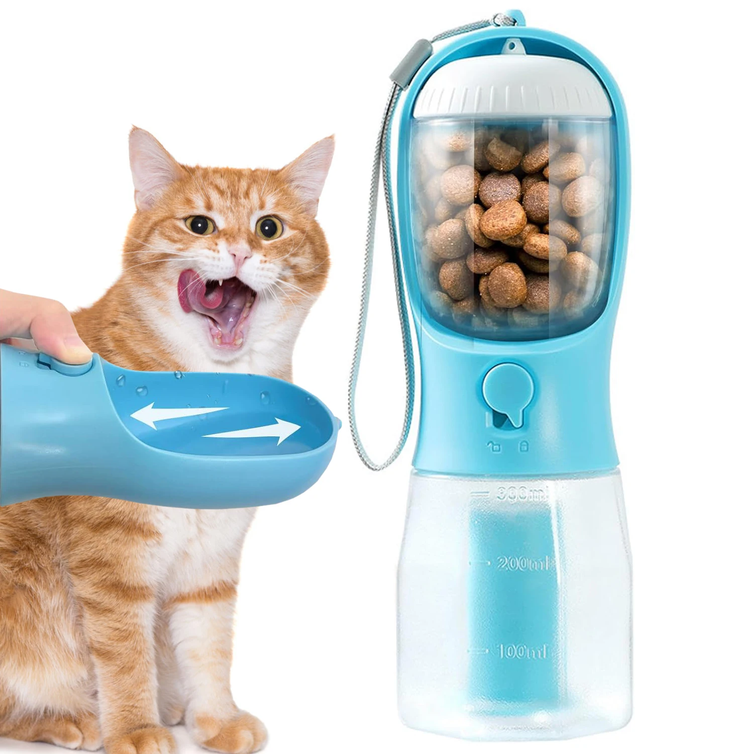 3 in 1Portable Water Bottle Travel Pet Drinker Leakproof Dog Bowl Food Containers Dog Accessories For Dogs Puppy Drinking Bottle