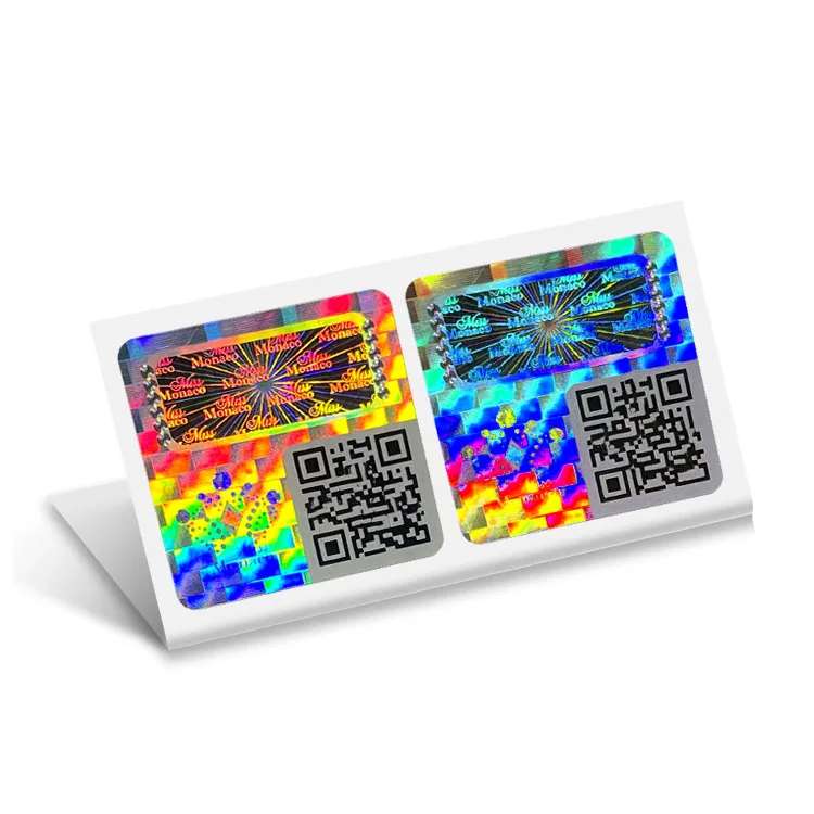 Голографические Наклейки голографическая этикетка Радужный штрих-код QR-код серийный номер антифальшивая клейкая наклейка