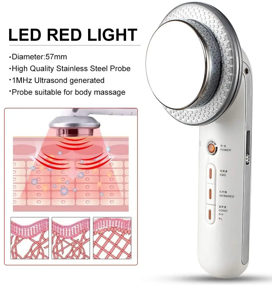 Устройство для ухода за кожей 6 в 1, ультразвуковой инфракрасный прибор для удаления жира, EMS массажер для коррекции фигуры, для похудения, потери веса