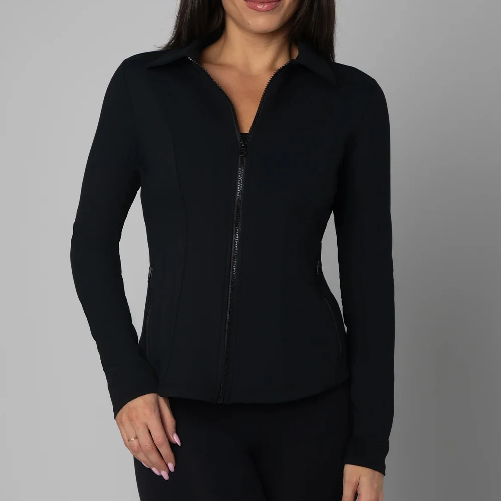 Custom Heavyweight Long Sleeve Crop Top Sweatshirt Yoga Fitness Drawstring Pullover Jacket Zipped Hoodie For Women