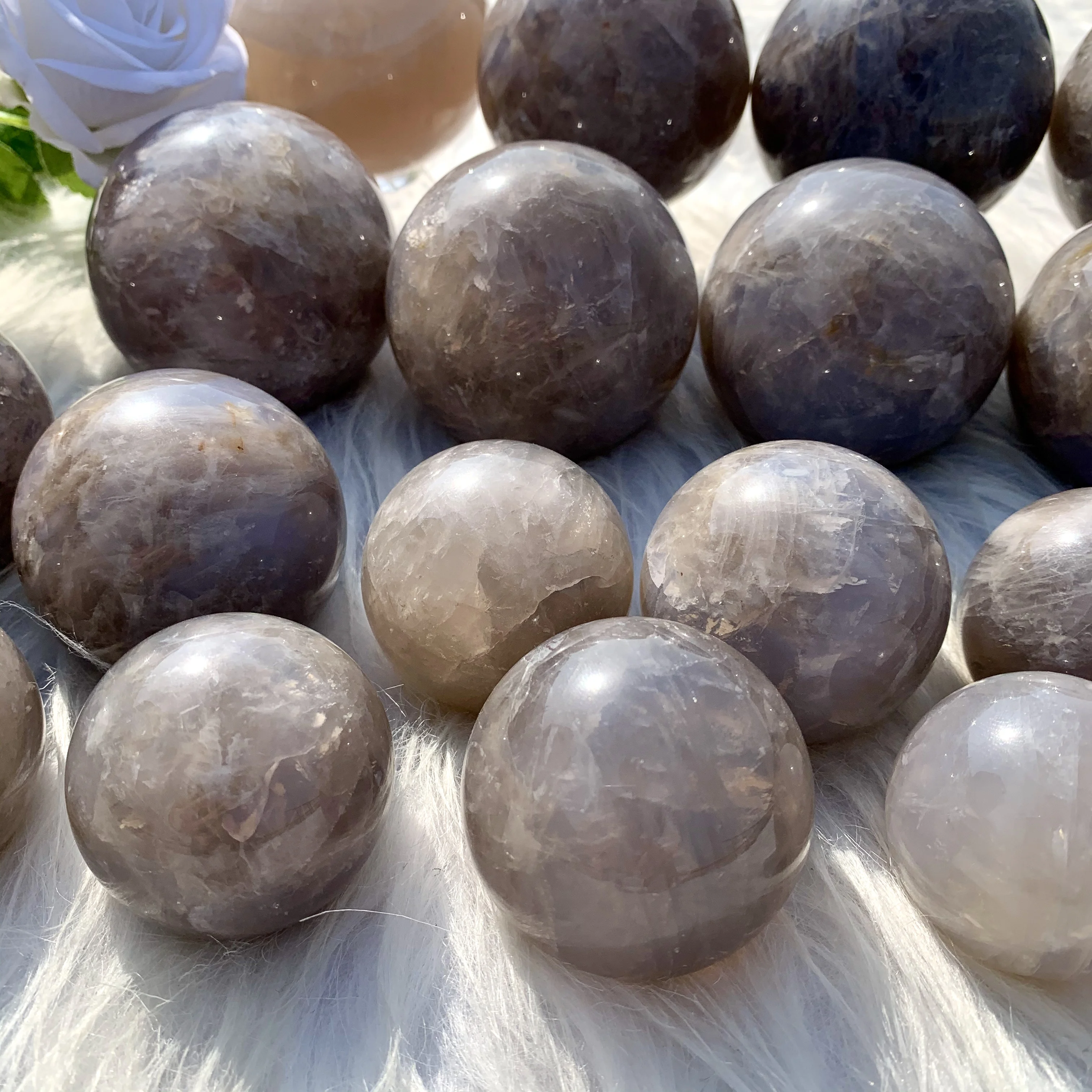 New items natural blue rose quartz spheres healing stones polished quartz crystals rose quartz balls for decoration buyers