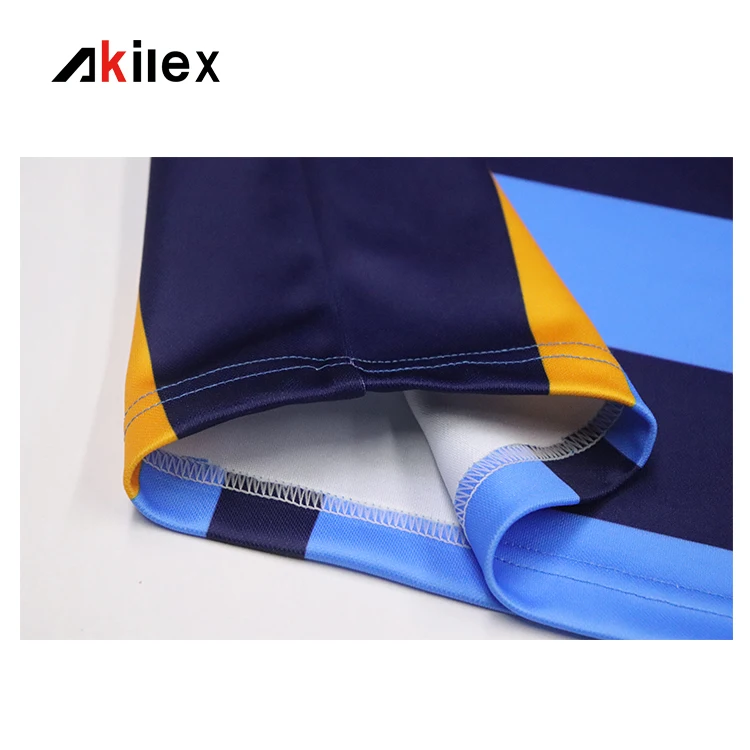 sublimation customization wholesale rugby shirt stripes Custom High Quality polyester rugby jersey shirt