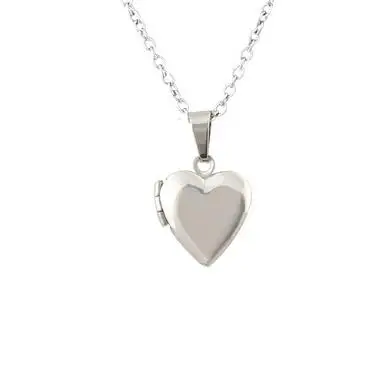 Wholesale Stainless steel love heart shape patterned photo locket necklace blank photo frame locket necklace