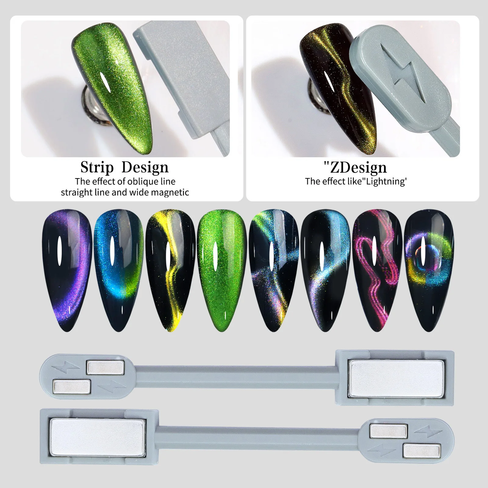 Destly Heart Light Double-head Nail Magnet Pens Cat Eye Magnet Stick Uv Gel Polish Cat Eye Magnet for Nails