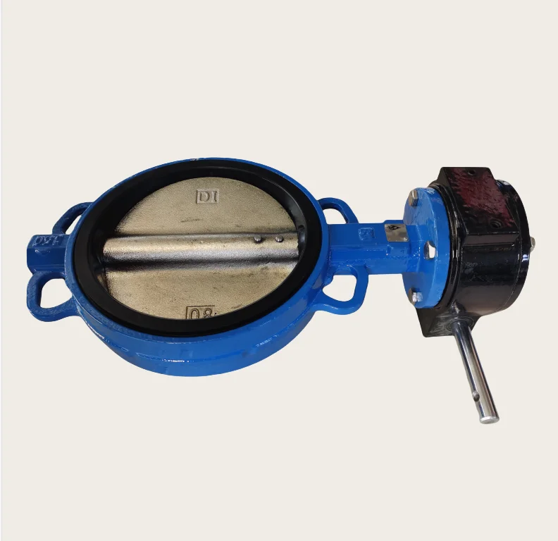 DN200 Ductile Iron Ggg50 Wafer Type Butterfly Valve With Worm Gear Operator Connection to Pn10/Pn16/Cl125/Cl150/JIS 10K