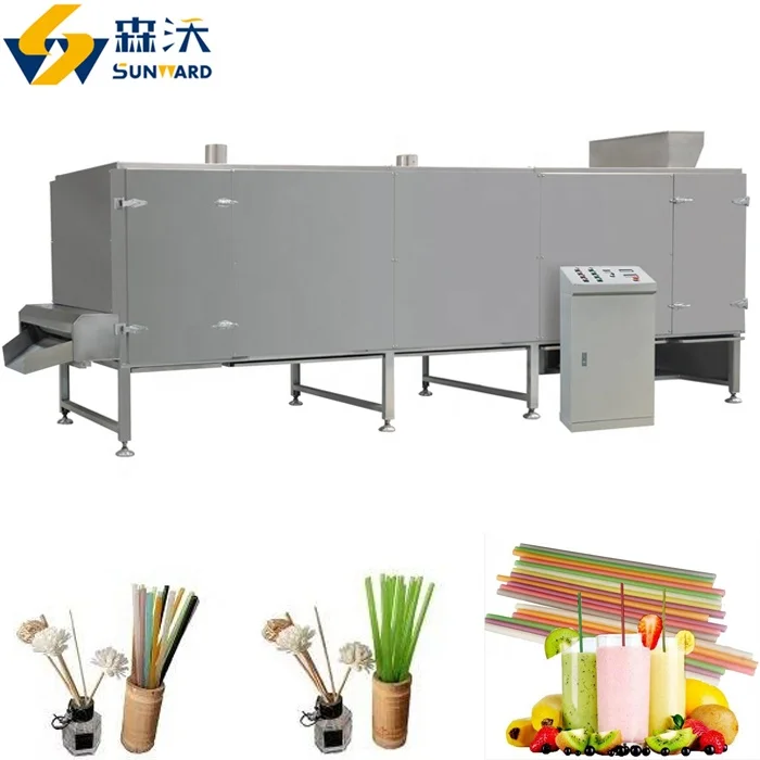 Updated Sunward automatic Eco-friendly  Edible Rice water Drinking Straws / fork and knife spoon Making Machinery