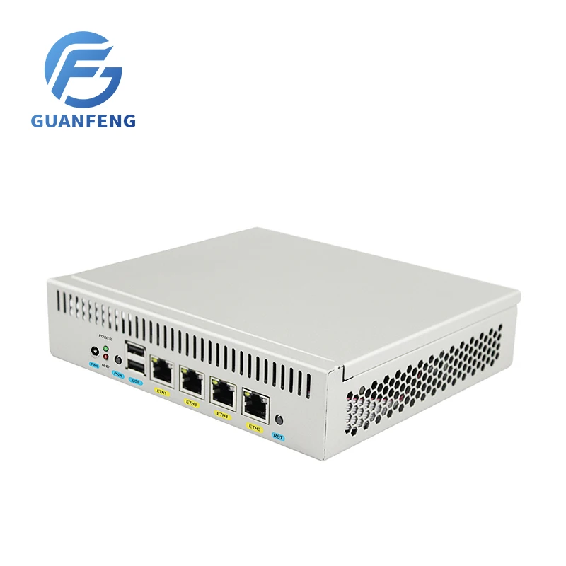 2021 Горячая продажа N2830 2G RAM 16G SSD J1900 Barebone Pfsense aes-ni безвентиляторный брандмауэр устройство Мини ПК с 82583v сетевыми картами