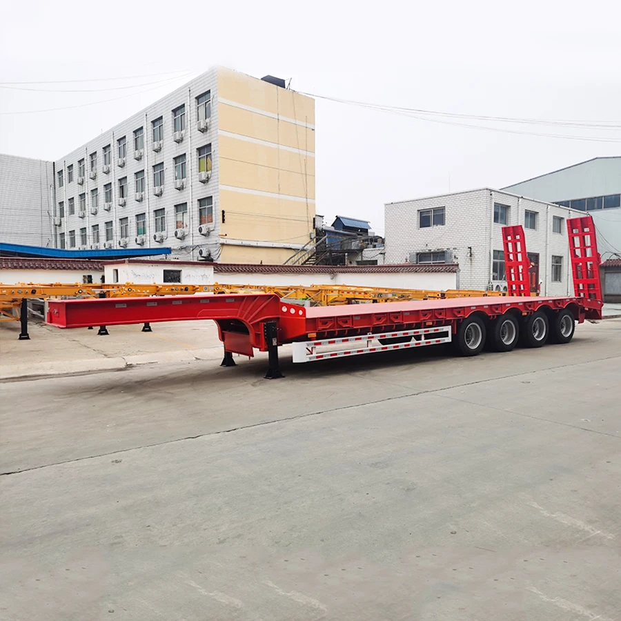 Heavy Machine Transport Hydraulic Detachable Gooseneck 4 Line 8 Axle 150ton Lowbed Lowboy Low Loader Semi Trailer