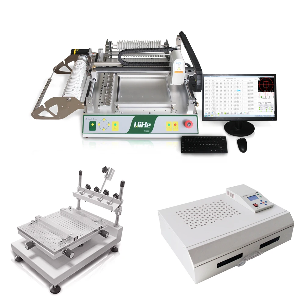 Automatic TVM802AX Vision Multifunction Small Pick and Place Machine With 29 Smt Stick Feeders Manual Small PNP Machine