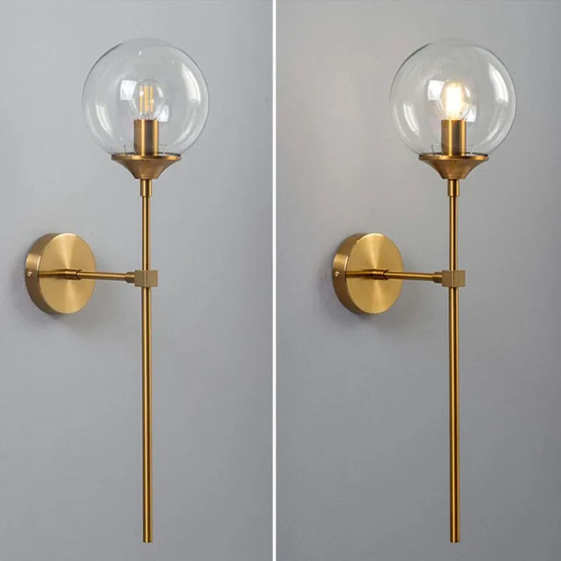 Hanging Round Clear Glass Ball Lamp Shade Globe Pendant Light