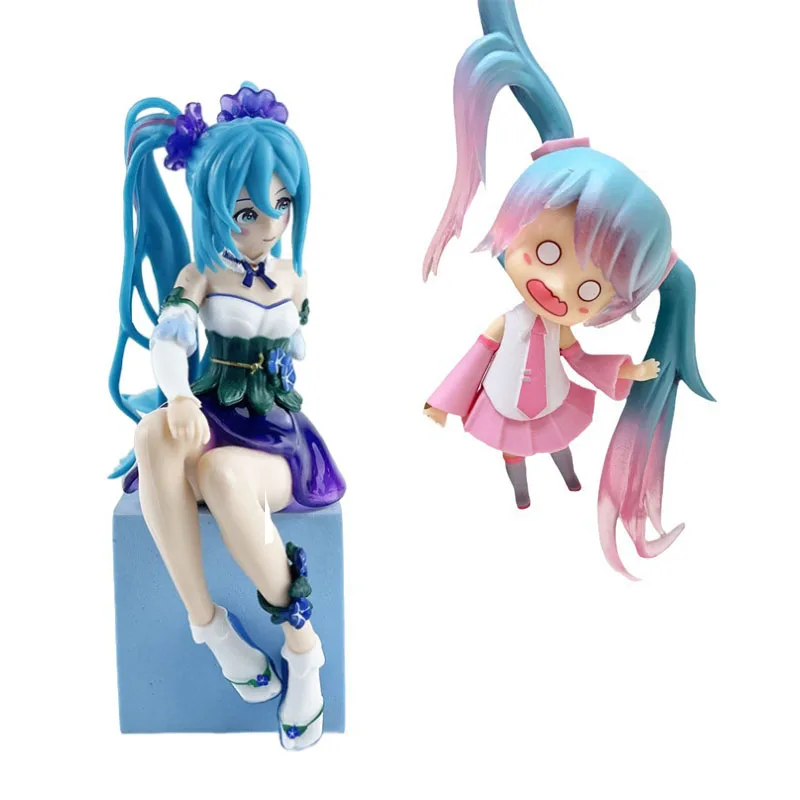 Creative cartoon beautiful Cute Girl  Miku PVC Anime Figure Toy Keychain
