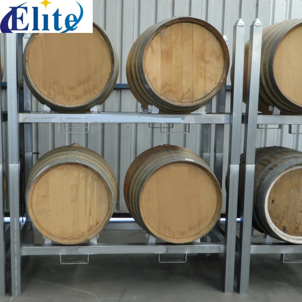 Wine barrel stable galvanized storage rack for oak bar whiskey wine use