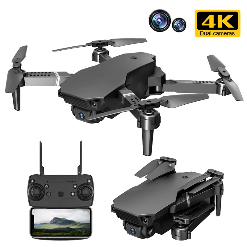 Four-axis aircraft headless mode one-button backsliding speed and slow speed control fixed height 4K drone