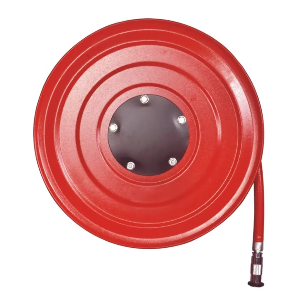 EN694 Automatic Valve Pressure Gauge Red Color Inch 1' 30 Meters Fire Hose Reels For Cinemas Shopping Centres