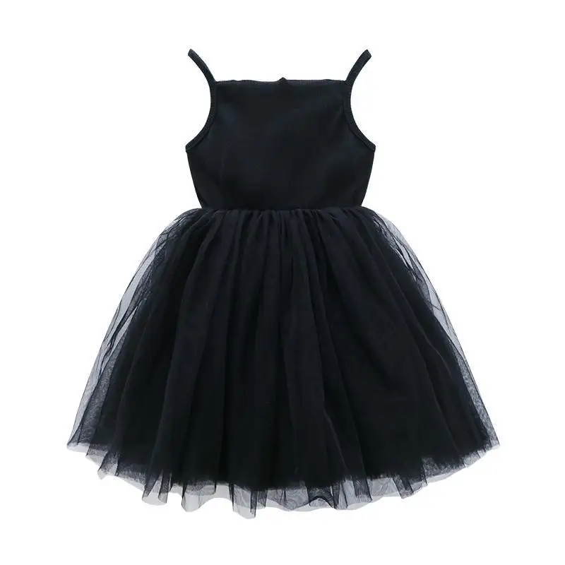 Wholesale Sleeveless Pink Chiffon Frocks Designs Soft Tulle Skirts Kids Baby Girls Princess Party Tutu Dress