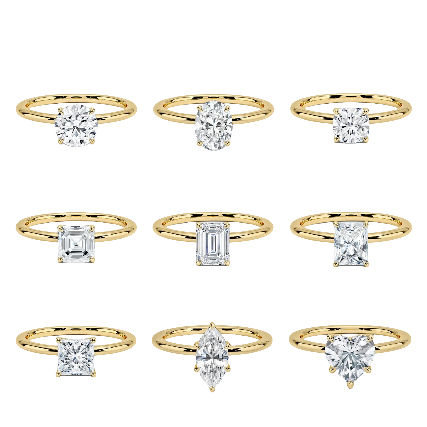 Real 18k Gold Jewelry Vvs Wedding Women Lab Grown Diamond Engagement Men Moissanite Ring