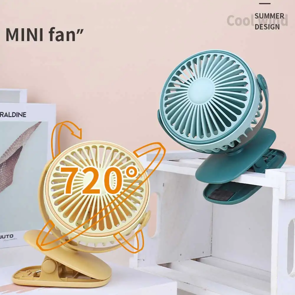 Small Rechargeable Battery Fans 360 Degree Oscillating Electric Fan Usb Charger Portable Clip On Desk Mini Fan