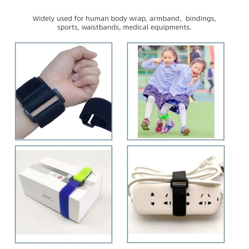 30x250mm Elastic Hook and Loop Reusable Cinch Straps stretch hook and loop cable ties