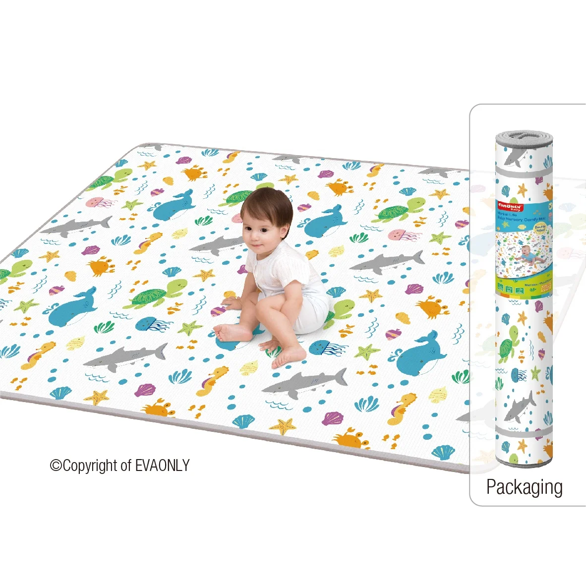 EVAONLY XPE Playmat Baby Comfy Mat XPE Baby Play Mat Double-Sided Non-Slip Crawling Play Foam Floor Mat waterproof soft For Ba