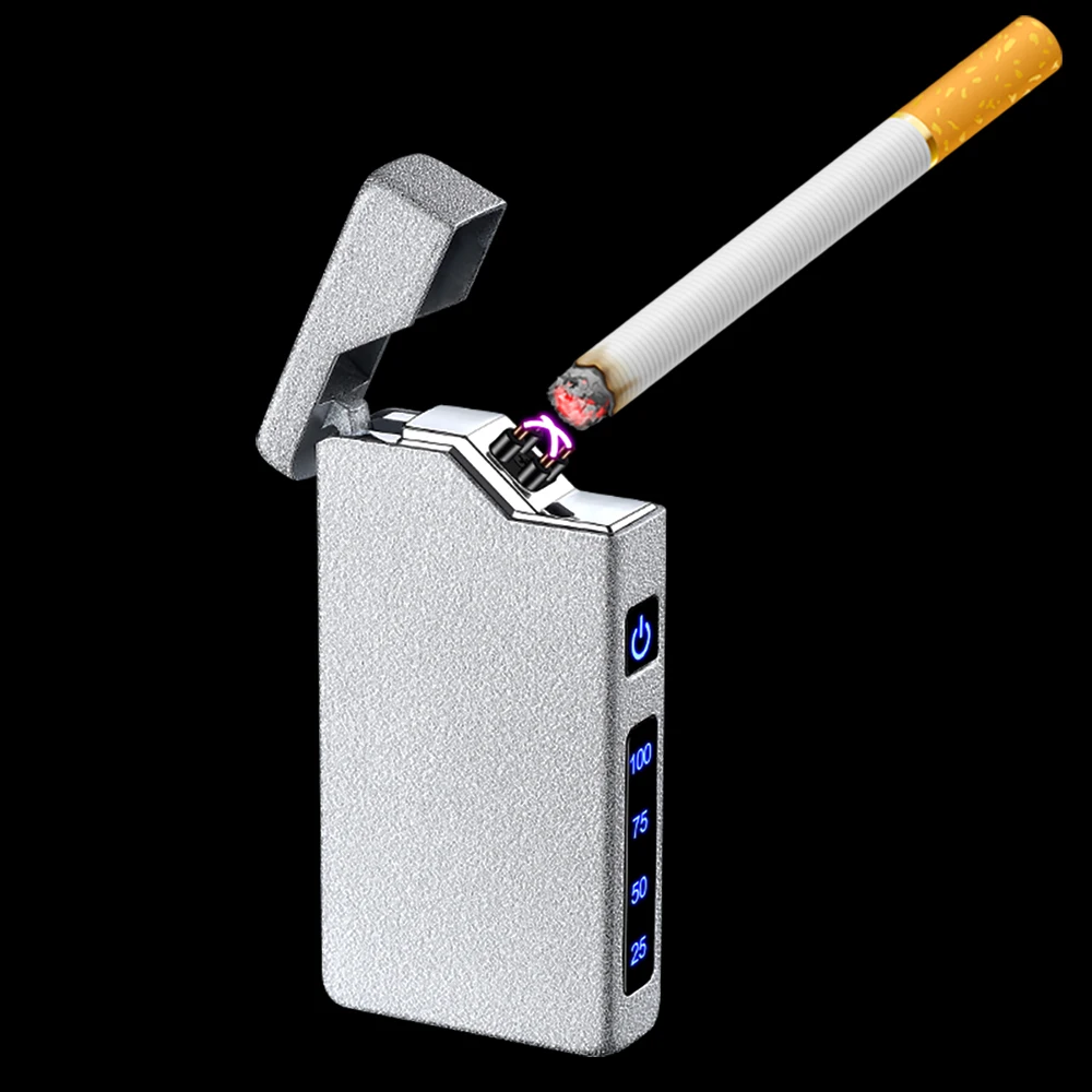 Electric Smoking Lighter USB-C Rechargeable Custom LOGO Gift Idea Electric Plasma Double Arcs Cigarette Lighter