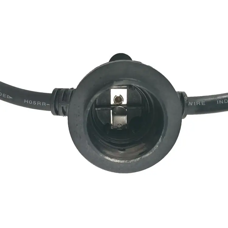 outdoor IP65 waterproof 2*1.5mm copper wire flat rubber cable E27 festoon string light