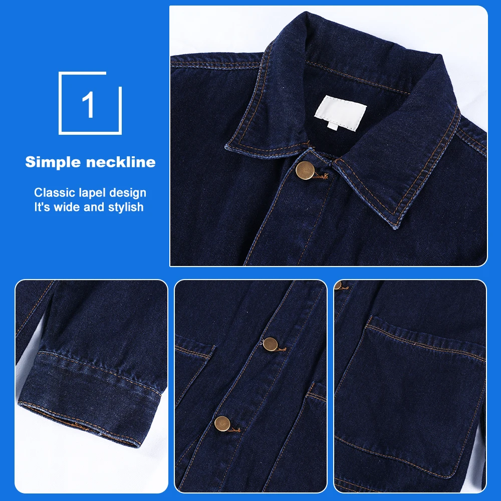 Long Sleeves Button Lady Jeans Jackets Chaqueta De Vaquero Denim Jackets For Women