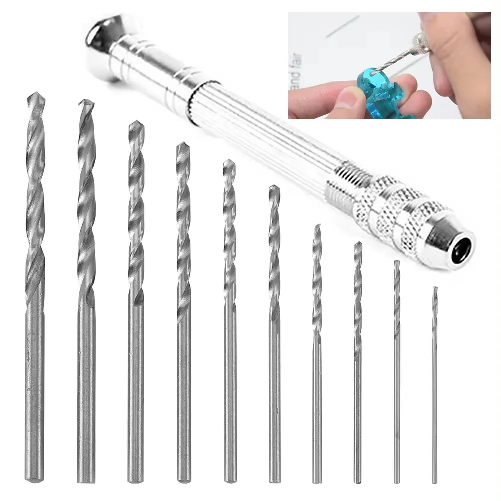 Mini Micro Metal Hand Drill Jewelry Tool UV Resin Silicone Mold Tool Manual Hand Drill With Keyless Chuck Wood Craft Rotary Tool