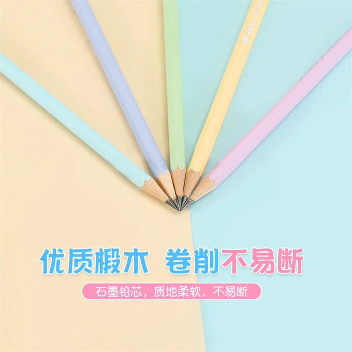 Korean trendy stationery free shipping school products whole sale pencil supplier colored wood pencil hb lead pencil for kids