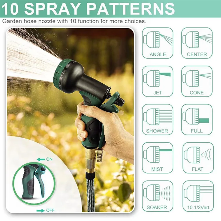 75FT Home Garden Car Wash Watering Flowers Magic Automatic Telescopic Water Pipe High-pressure Car Washing Gun