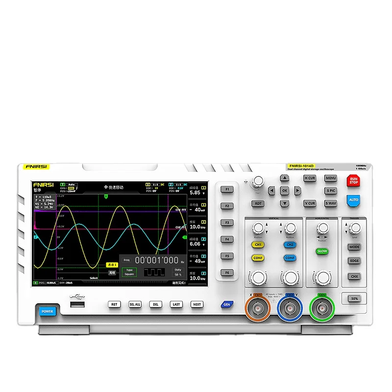Цифровой осциллограф FNIRSI 1014D 100 МГц 2 канала 1GSa/s частота дискретизации в реальном времени USB хост и подключение устройств 7