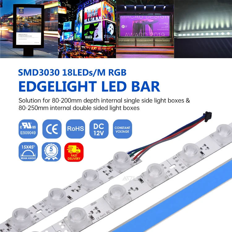 DC24V Высокая мощность 23 Вт RGB с подсветкой края светодиодные полосы боковых огней объективом для светодиодного меню световой коробки