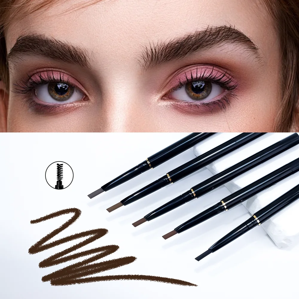 Private Label Eyebrow Pencil Custom Logo Waterproof Vegan Eye Brow Pen Long Lasting Eyebrow Pencil With Brush