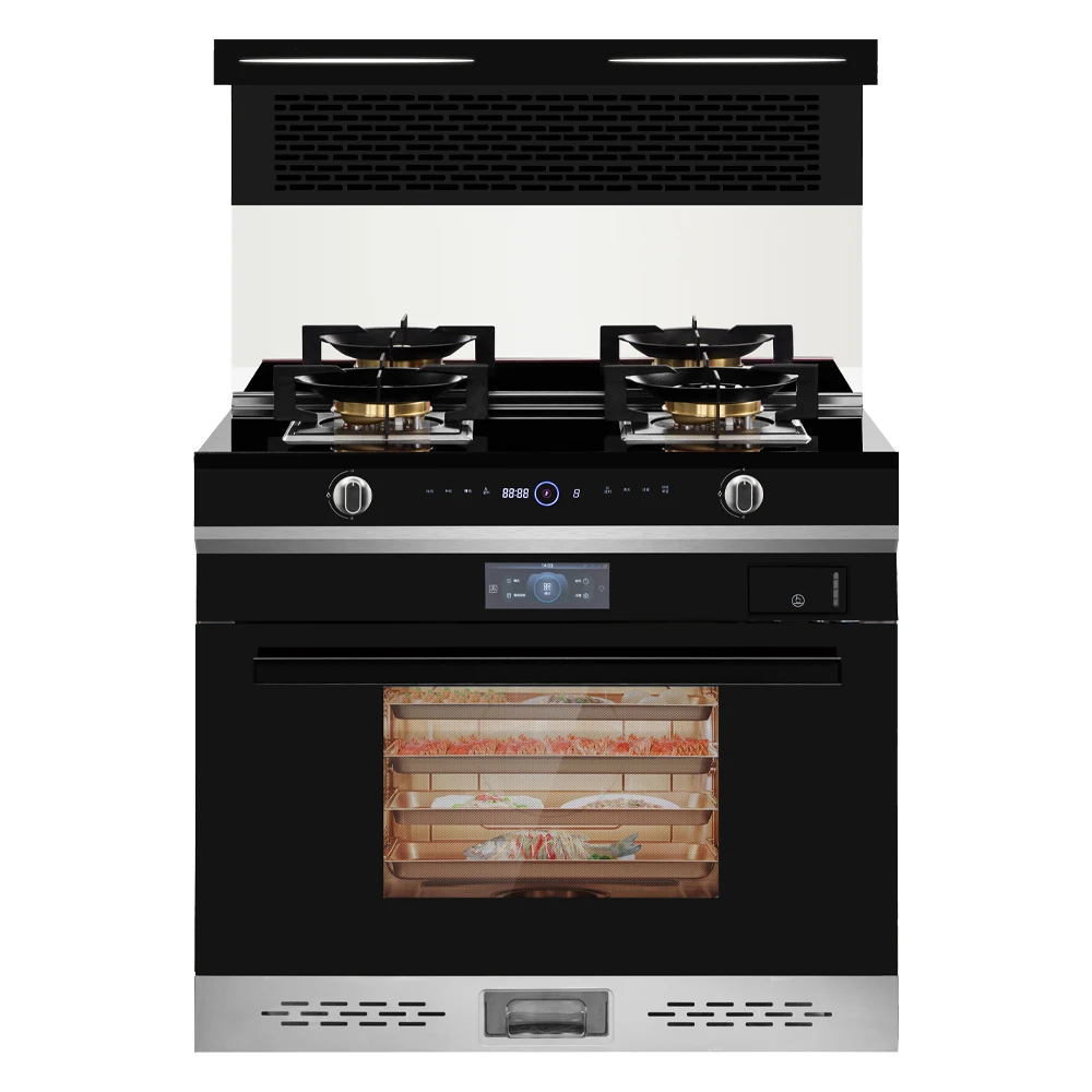 Gexiang Factory Pizza Stove Gas Burner Cooker Electric Multifunctional Integrated Smart Range Hoods
