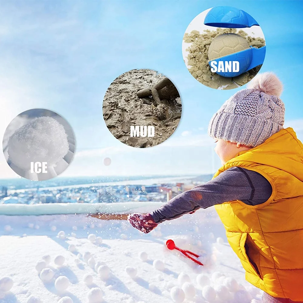 Snowball Maker Baby Beach Toys Sand Set for Kids Snow Toy Mold Kits Outdoor Summer Winter Toy with Bucket