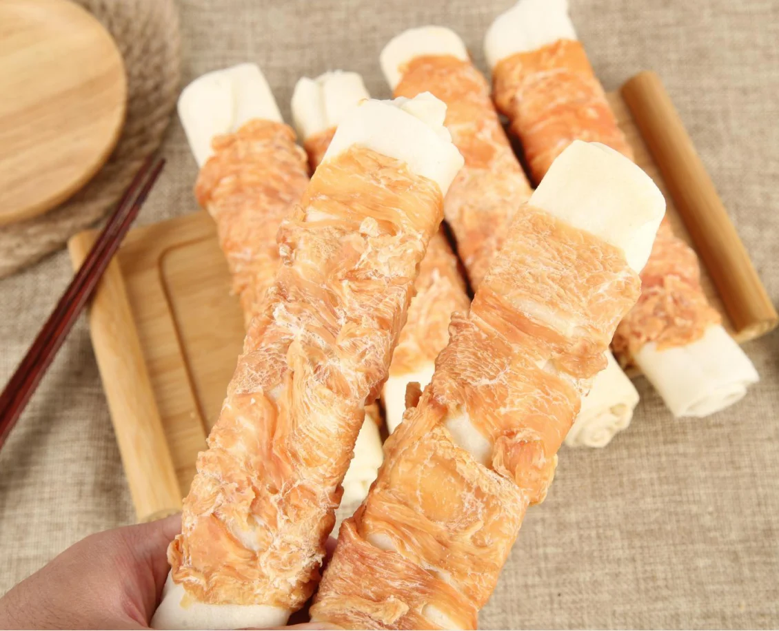Healthy White rawhide rolls rawhide expanded stick chewing bones dog chew dog Treats Dog Food