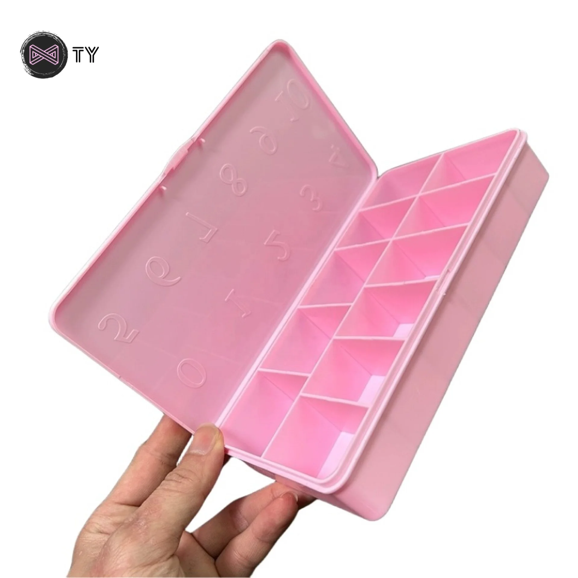 Multi Functional 11 Grids 550 Tips Storage Case Digital White Pink Purple Black Empty Nail Tools Tips Box