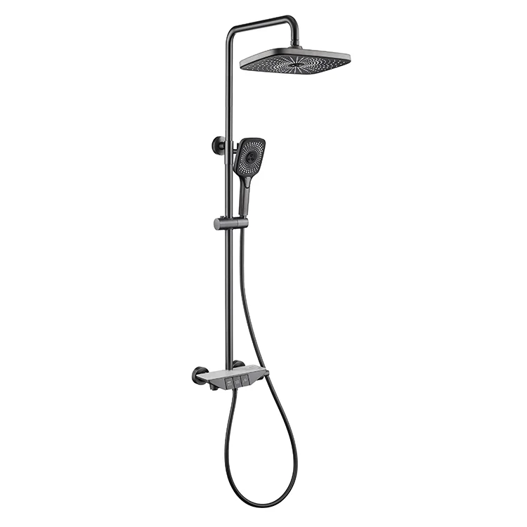 Luxury Home Commercial Brass Piano Key Shower Head Elegant Rain Massage Soft Spray Pattern Polished Chrome Faucet Ceramic Valve