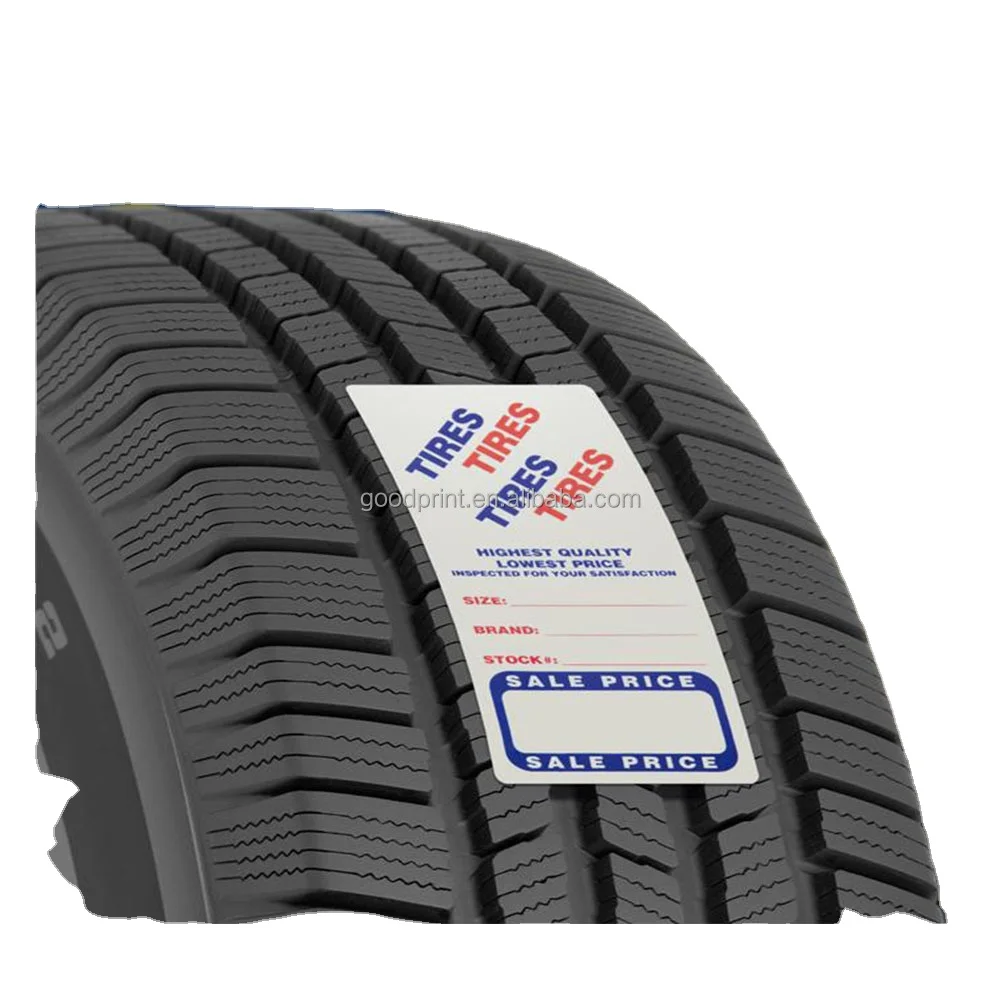 High quality custom PP tire labels self adhesive tyre stickers marking label rubber tyre label