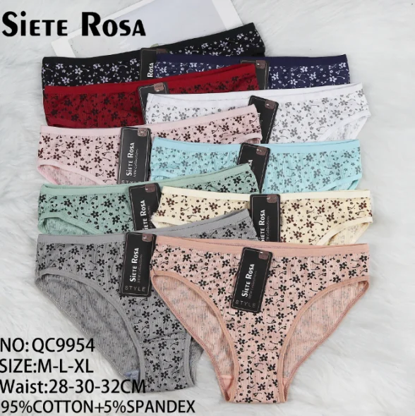 New Style Factory Outsell Soft Sustainable Print Girl Underwear Cotton Women Briefs